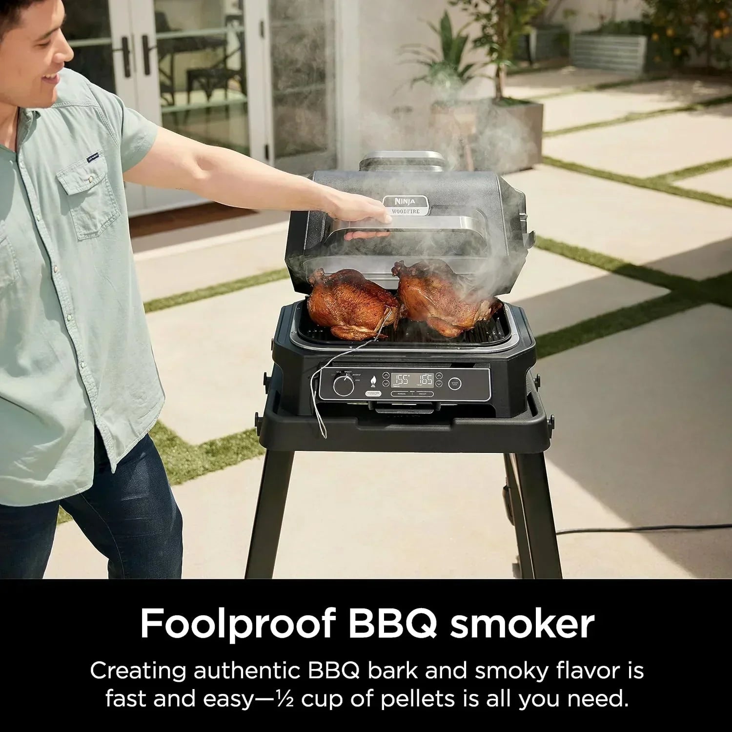 Ninja Woodfire Pro XL Outdoor Grill Smoker Thermometer 4-in-1 Master Grill BBQ Smoker Outdoor Air Fryer