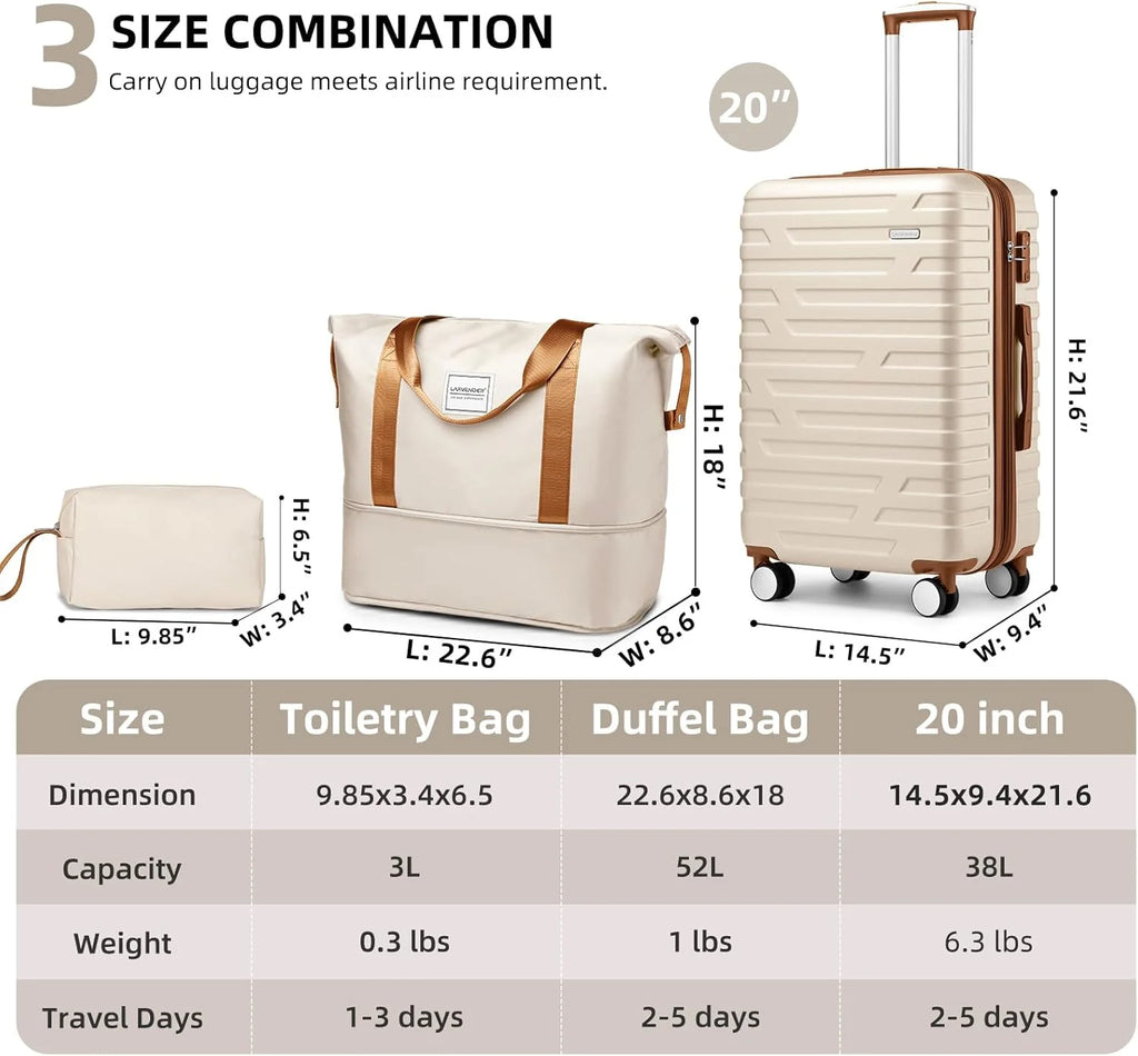Luggage 6-piece hardshell expandable suitcase lightweight travel carry-on luggage set