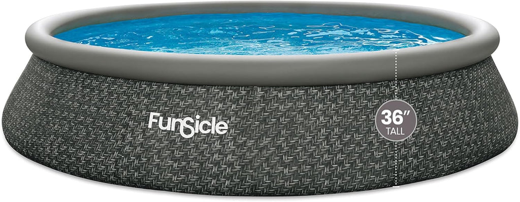 Funsicle 12 Foot by 36 Inch Quickset Round Inflatable Ring Top Outdoor Swimming Pool Set
