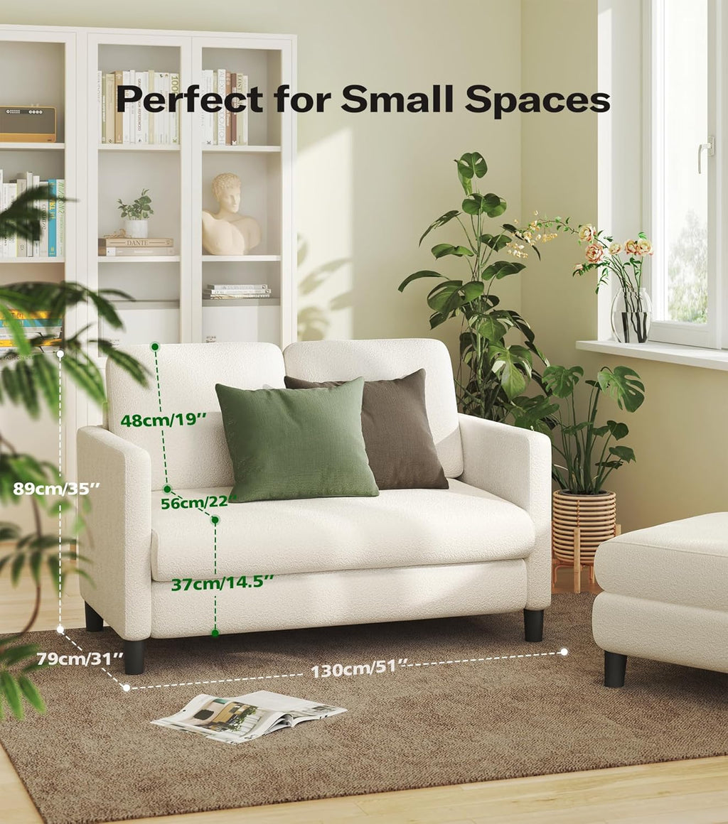 Loveseat Sofa 51 Love Seat Comfy Corduroy Small Loveseat Tool-Free Setup Couch