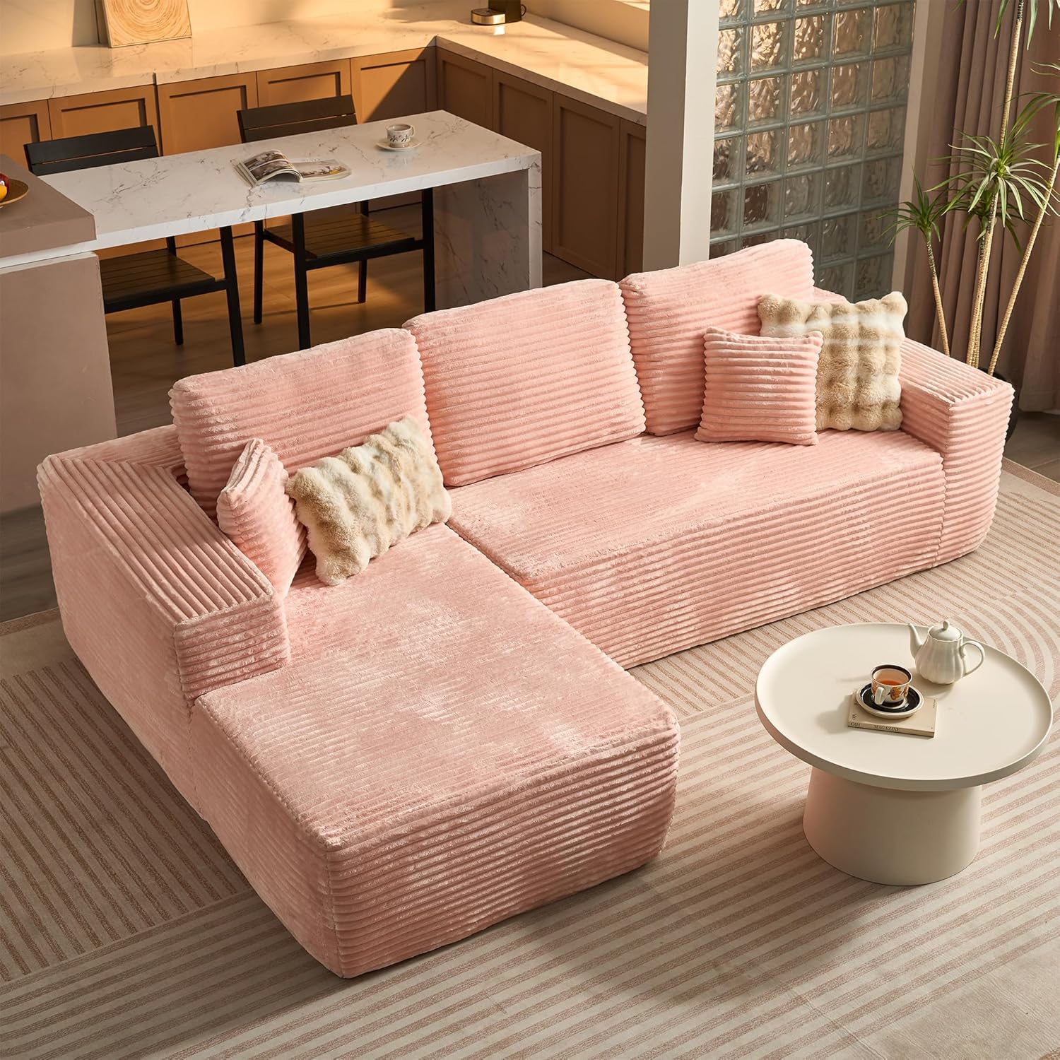 Ovios 104 Cloud Section Sofa L-shaped lounge chair, modern modular sofa