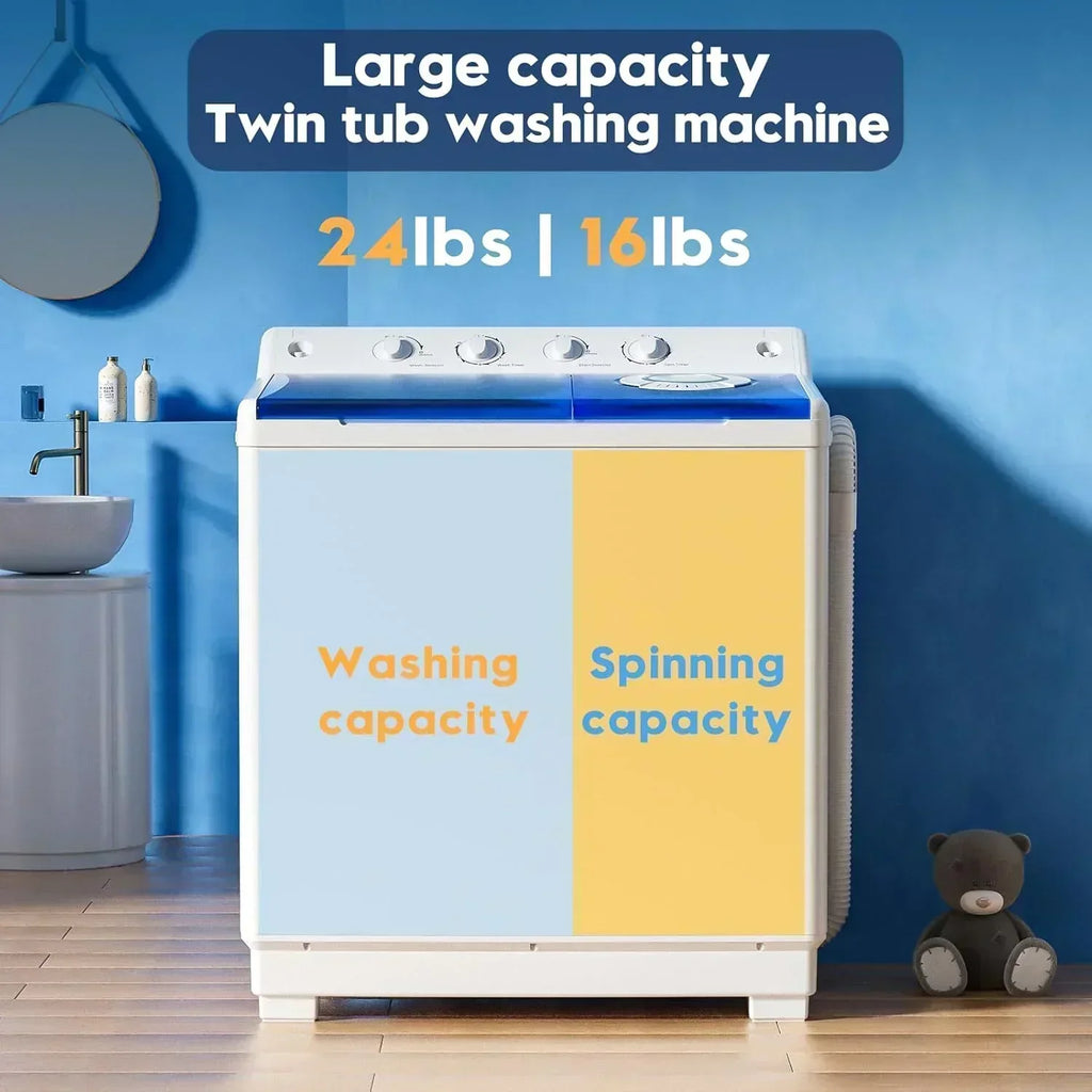 Auertech Portable Washing Machine 28lb Twin Tub Washing Machine Compact Washing Machine