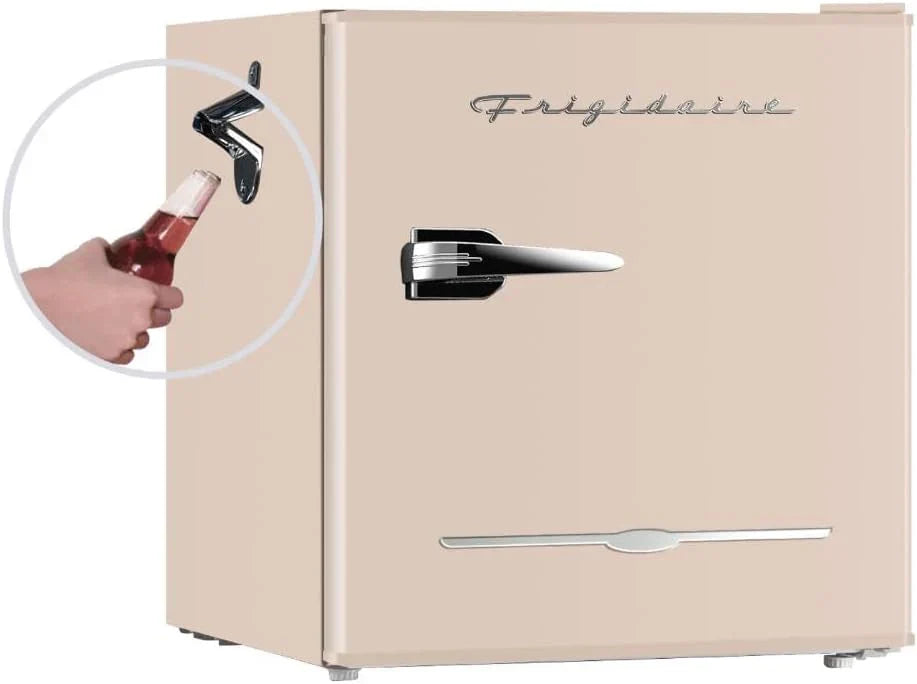 Frigidaire EFR176 Retro Compact Fridge with Chiller Mini Refrigerator Built-in Bottle Opener