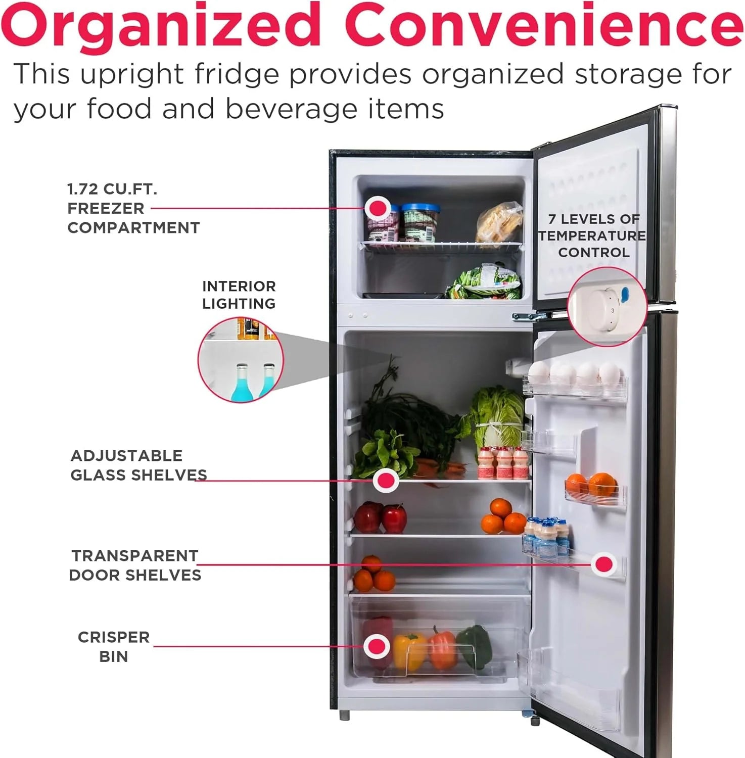 Frigidaire 2 Door Apartment Size Refrigerator Freezer Combo 7.5 cu ft Platinum Series Stainless