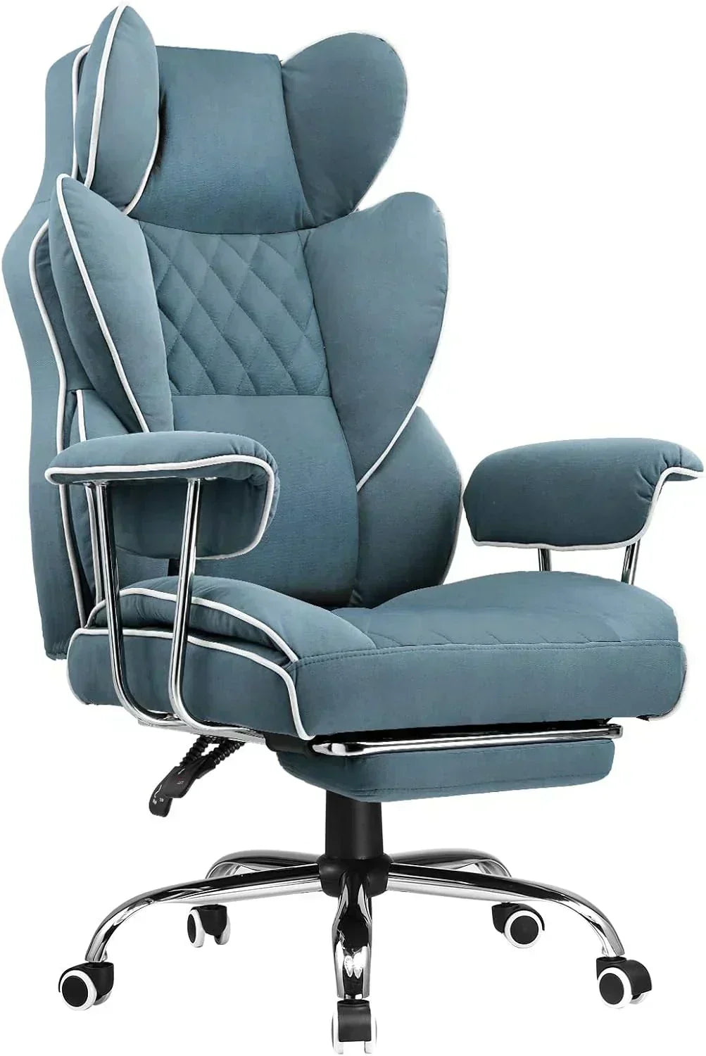 Large high back office chair high back leather gaming chair with footrest