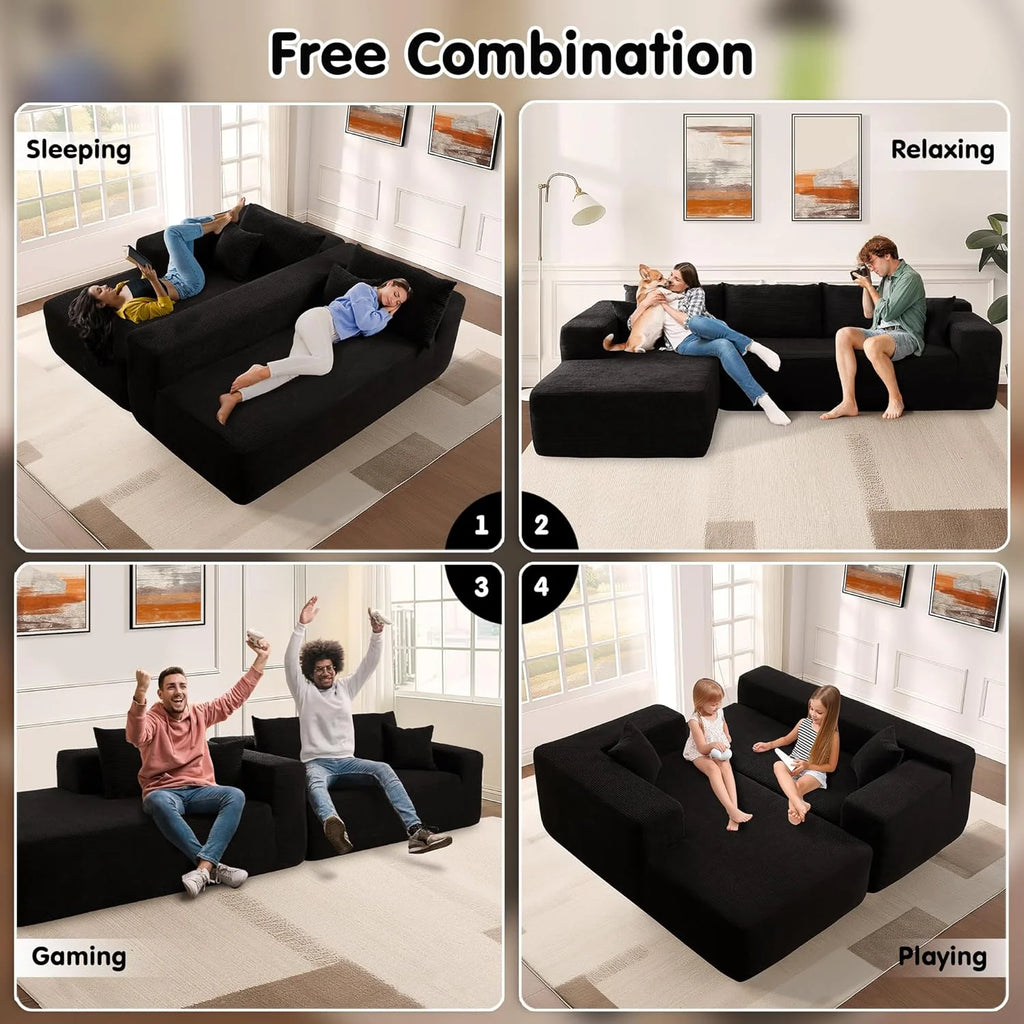 Ovios 104 Cloud Section Sofa L-shaped lounge chair, modern modular sofa