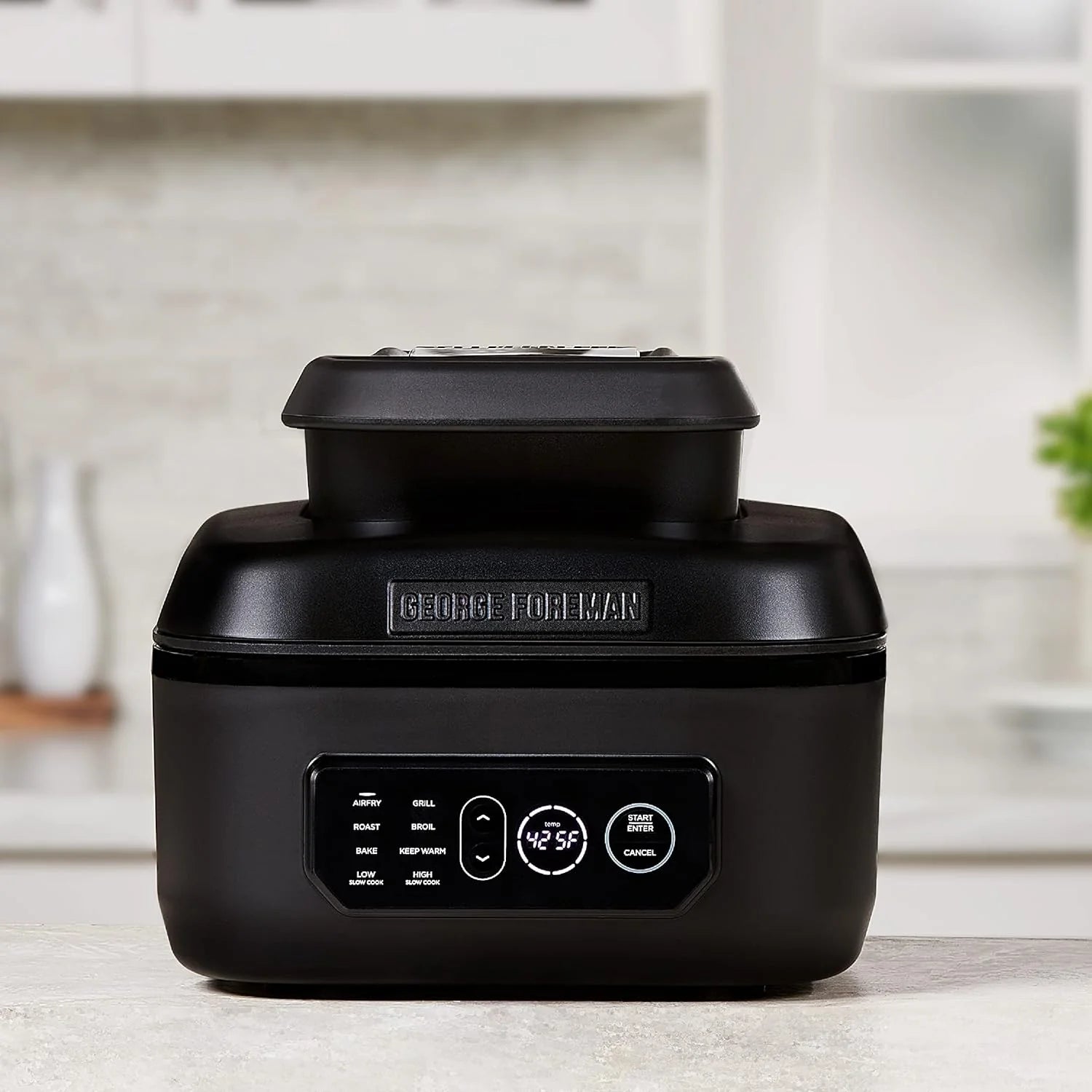 George Foreman Beyond Grill?7-in-1 Electric Indoor Grill with Air Fry Technology, MCAFD800D, Black, Large