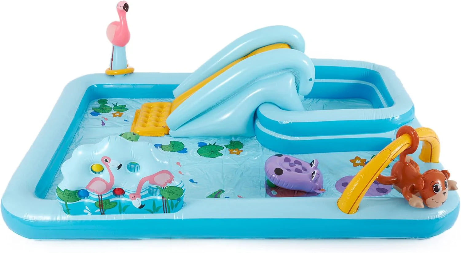 Intex 96 x 78 x 28 Inflatable Jungle Adventure Play Center Spray Kiddie Pool - Backyard Kids Water Slide, Outdoor Blow-Up Splash Pad for Toddlers
