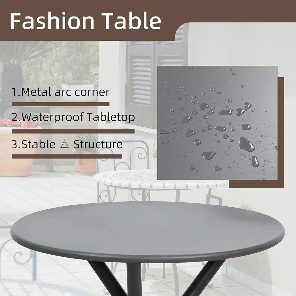 Shintenchi 3 Pieces Patio Bistro Sets Outdoor Textilene Fabric Conversation Bistro Set