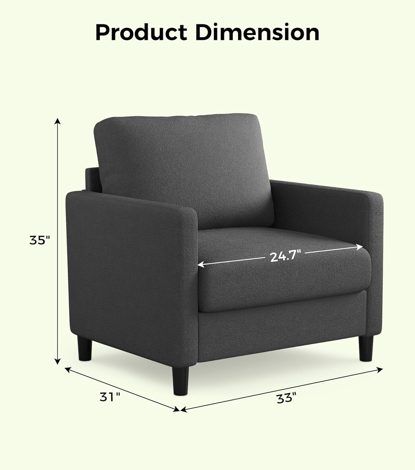 Loveseat Sofa 51 Love Seat Comfy Corduroy Small Loveseat Tool-Free Setup Couch