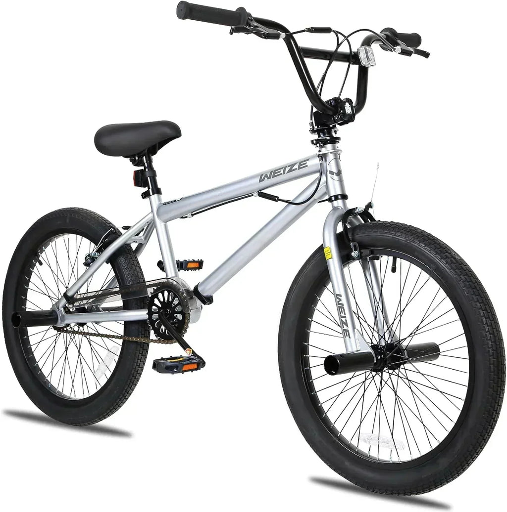 WEIZE Freestyle BMX Bicycle 20 Inch Stunt Bike for Kids and Adults Men and Women High Strength