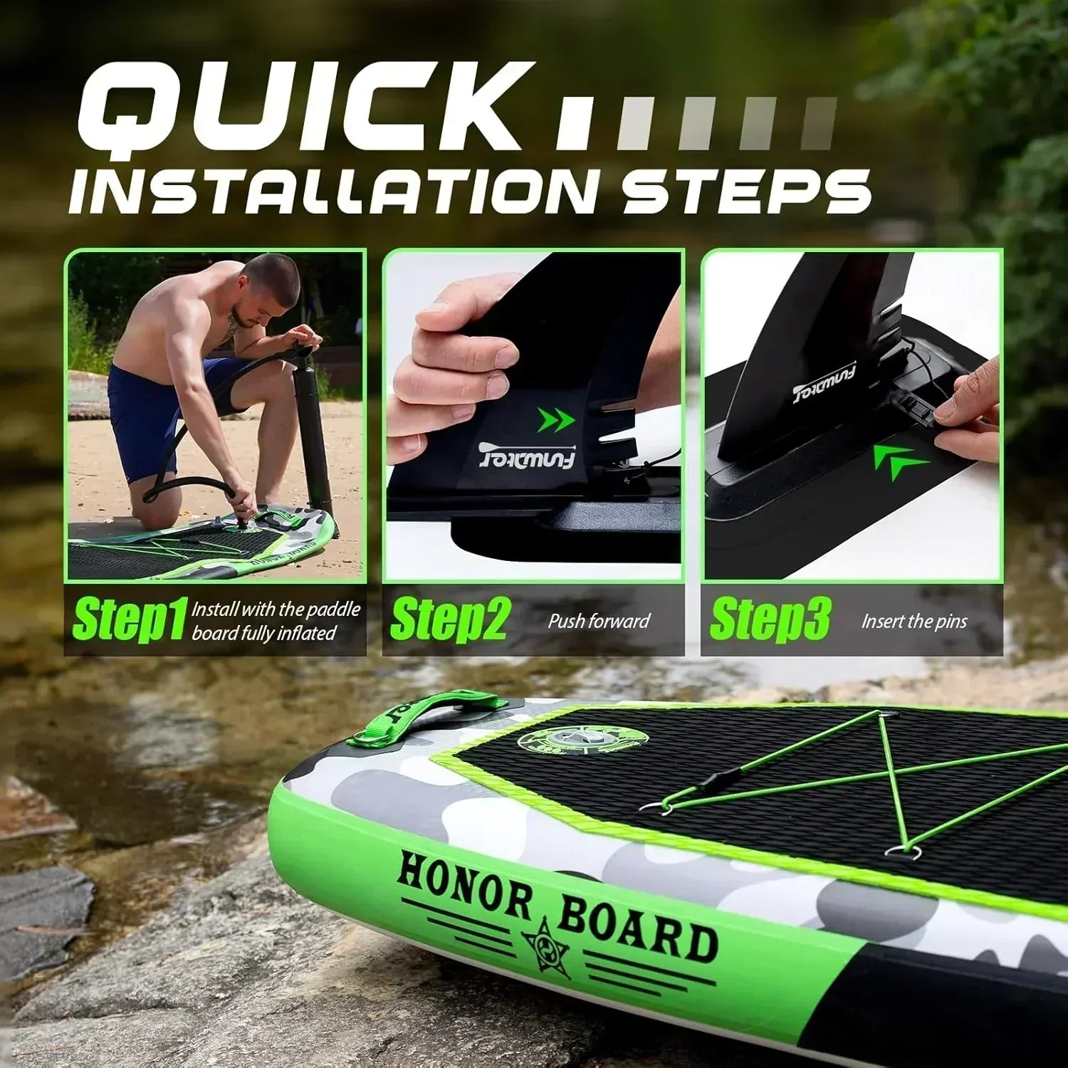 FunWater Inflatable Stand Up Paddle Board Premium SUP Paddle Accessories EVA Deck