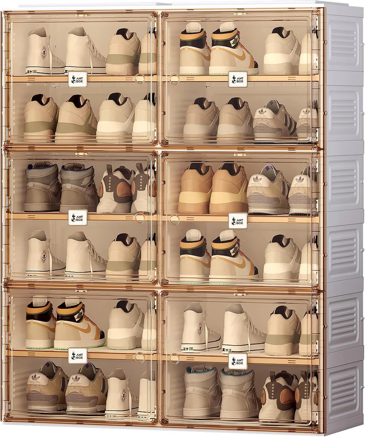 ANTBOX Portable Shoe Rack Organizer for Closet Entryway, Stackable Sneaker Storage
