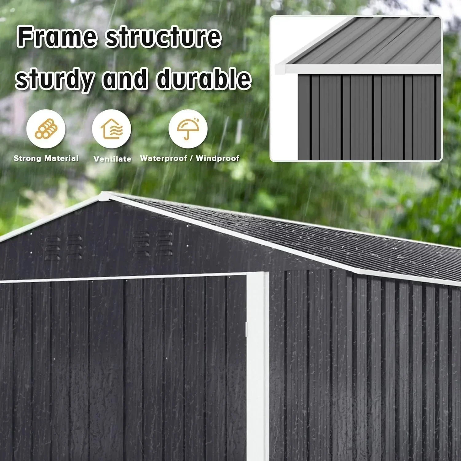 polar aurora 8x12 ft outdoor storage shed metal garden shed frame structure tool sheds