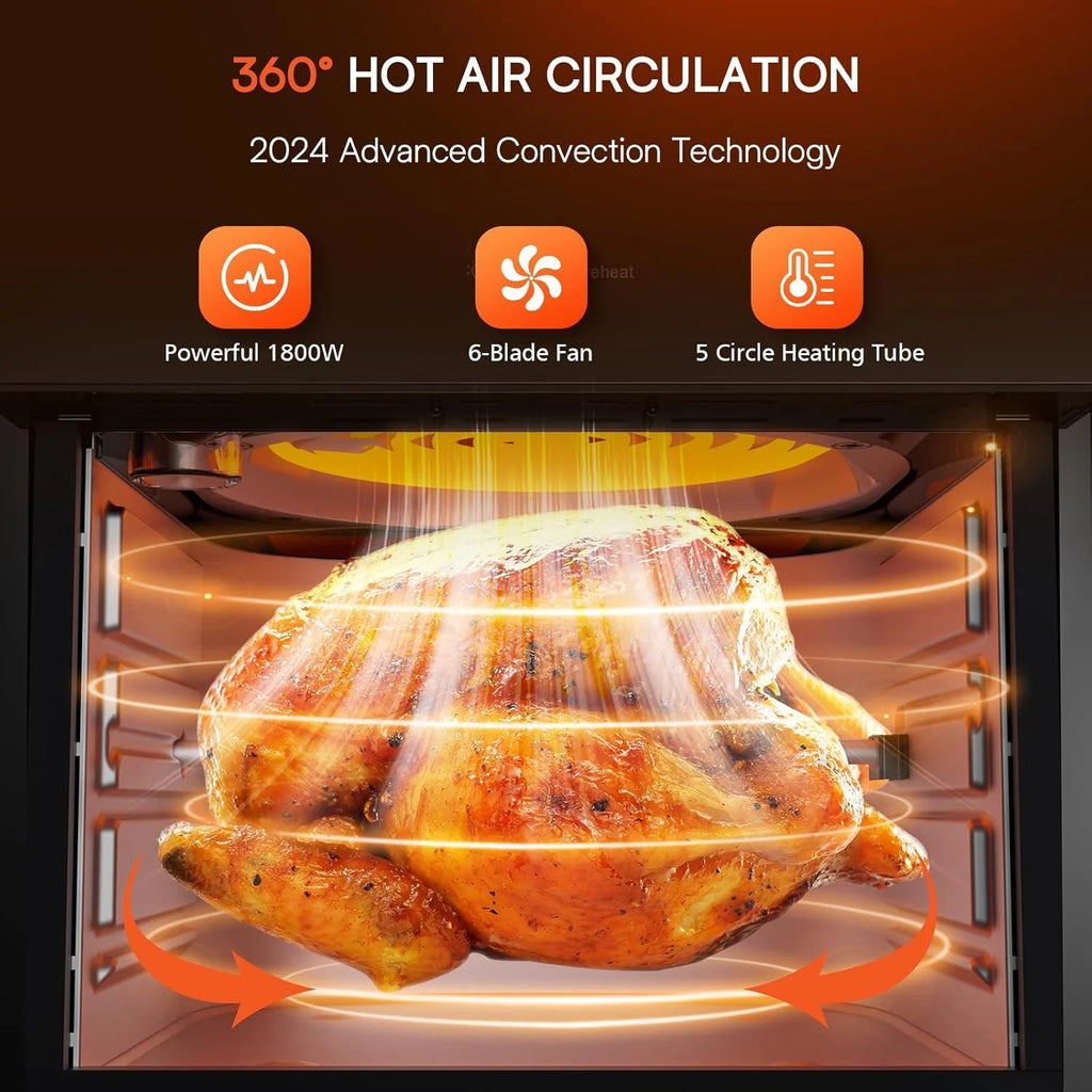 Nuwave Brio 15.5Qt Air Fryer/Oven quickly reheats, bakes, and dehydrates food with a temperature control range of 50��-425��F 1800W.