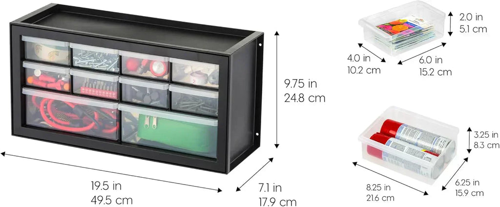 IRIS USA Screw Tool Organizer Small Parts Cabinet Chest Storage Drawers Organization Toolbox