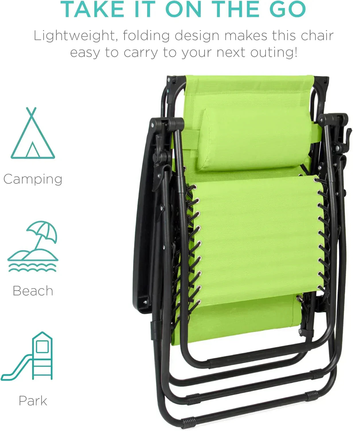 Best Choice Products Folding Zero Gravity Recliner Patio Lounge Chair Adjustable Canopy Shade