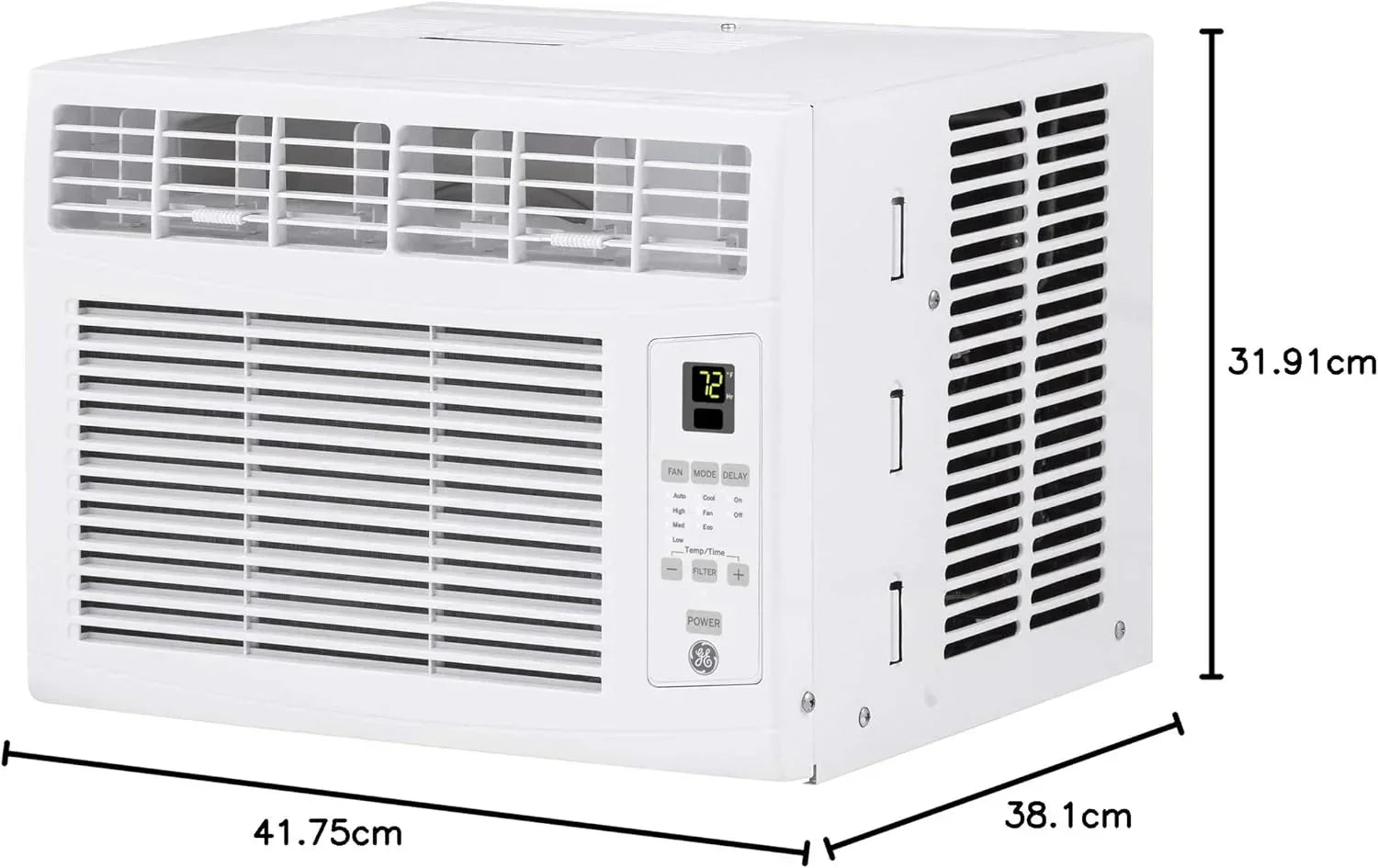 GE Window Air Conditioner Unit 5,000 BTU for Small Rooms up to 150 sq ft Manual Adjustable Fan