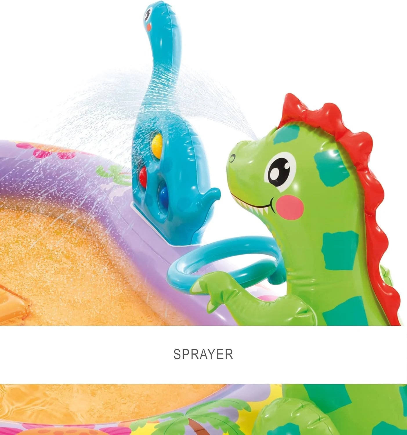 Intex 96 x 78 x 28 Inflatable Jungle Adventure Play Center Spray Kiddie Pool - Backyard Kids Water Slide, Outdoor Blow-Up Splash Pad for Toddlers