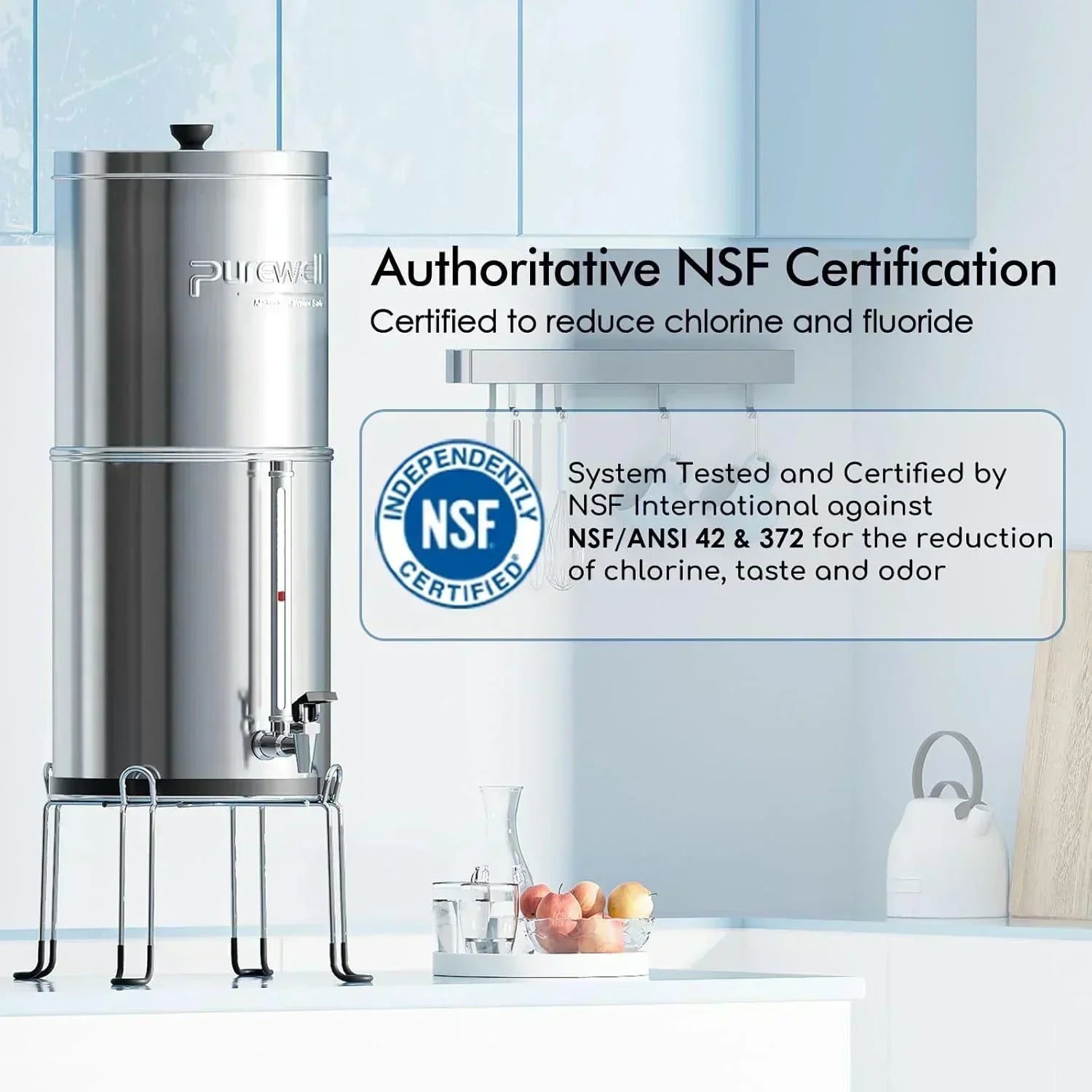 Purewell three-stage 0.01��m ultrafiltration gravity water filtration system 304