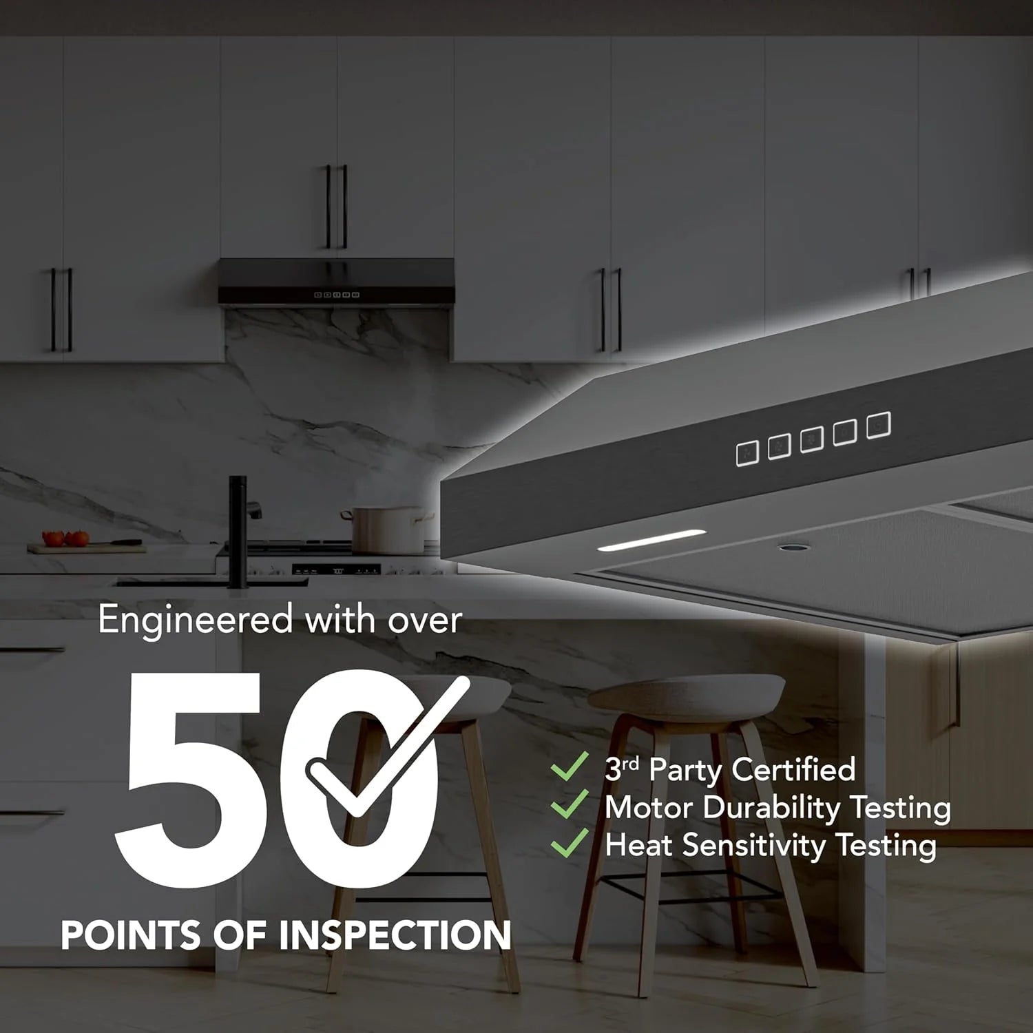 Broan-NuTone Three-Speed Glacier Undercabinet Range Hood with LED Light, ADA Compliant