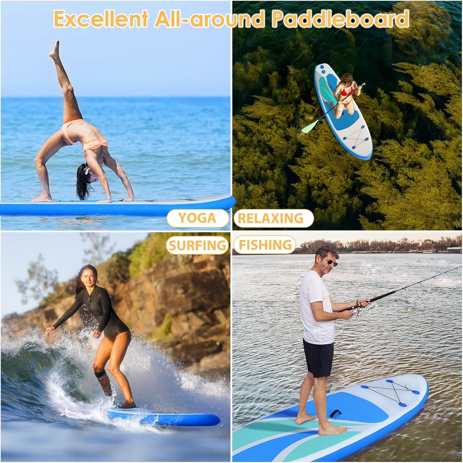 Inflatable Stand Up Paddle Board for Adult All Skill Levels- 10'4 Ultra-Light SUP Paddleboard