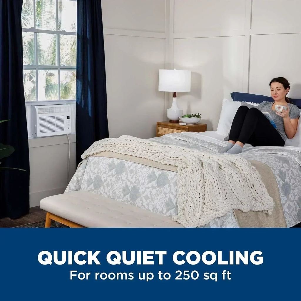 GE Window Air Conditioner Unit 5,000 BTU for Small Rooms up to 150 sq ft Manual Adjustable Fan