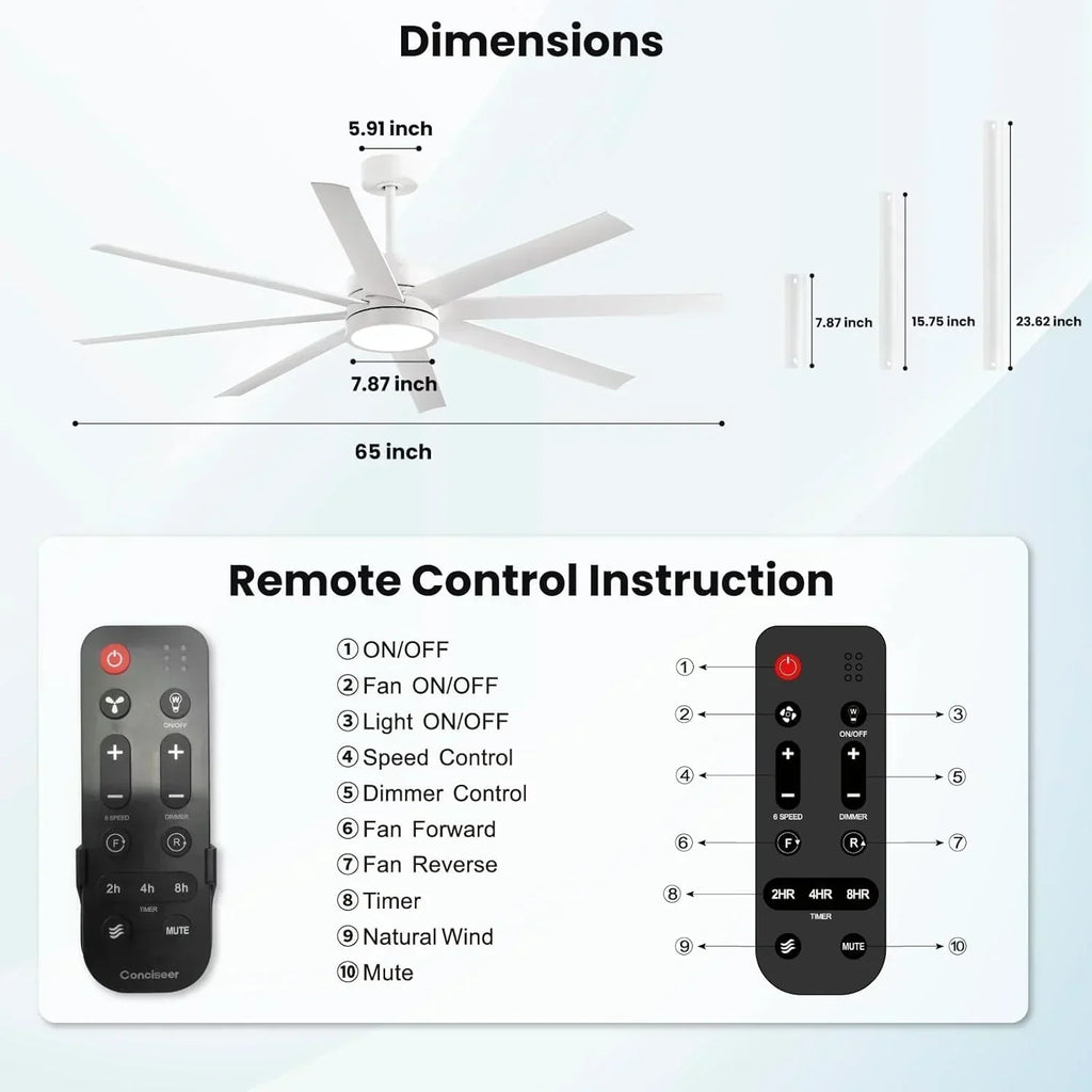 Modern ceiling fan 72 inch bedroom living room library cafe outdoor/industrial