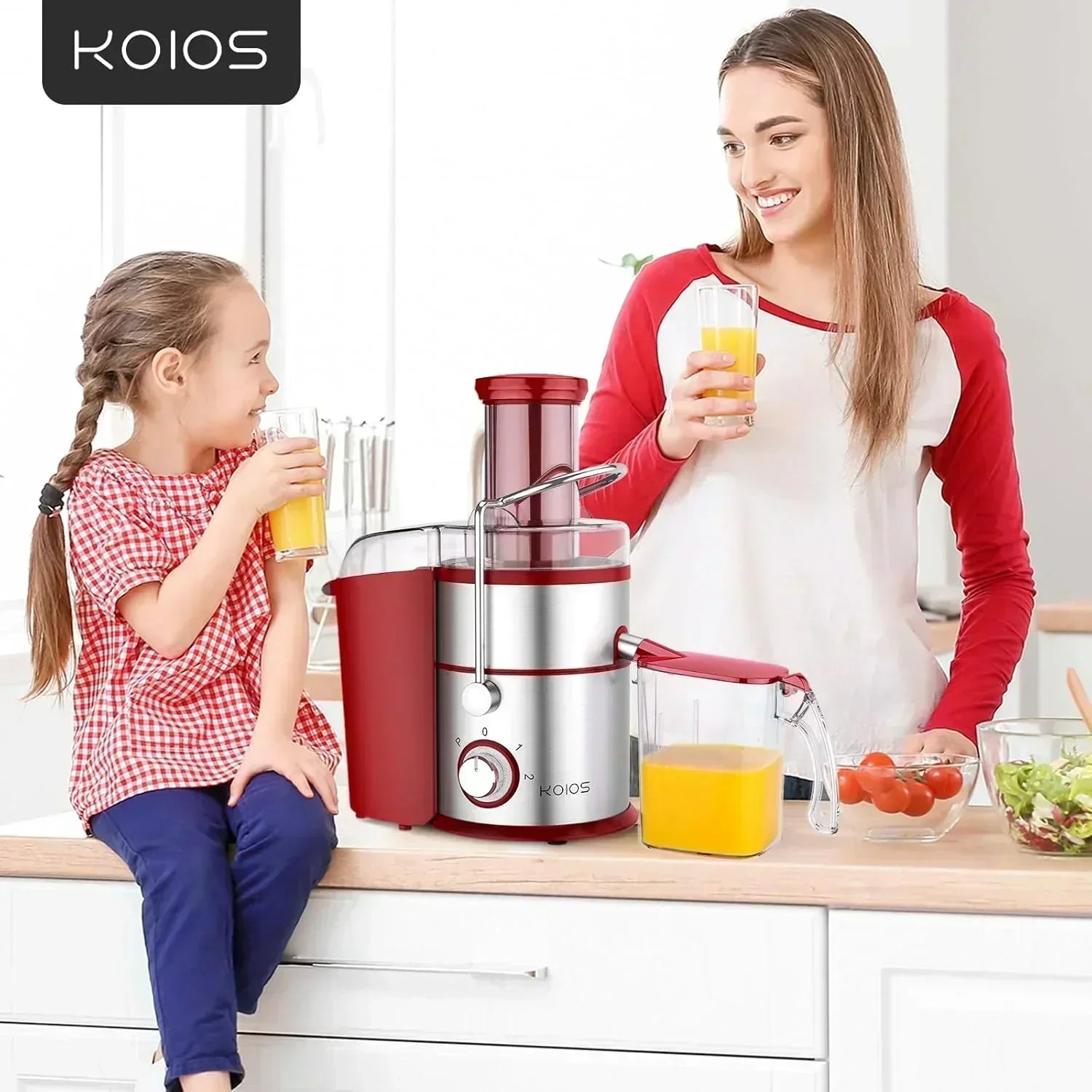 1300W KOIOS Centrifugal Juicer with Extra Large 3 Feed Chute and Titanium Filter