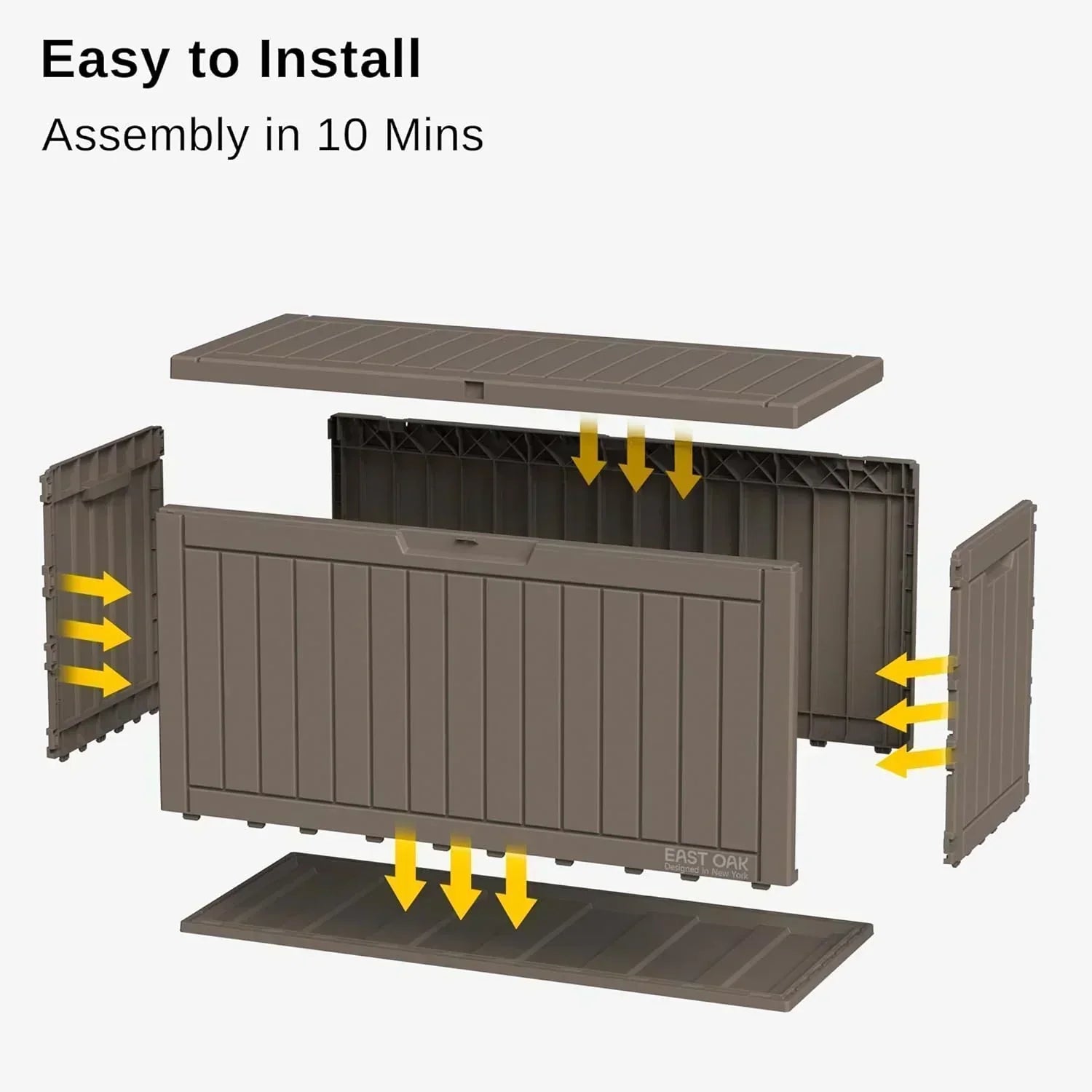EAST OAK Outdoor Storage Box 60 Gallon Deck Box Indoor and Outdoor Use Waterproof Resin Storage