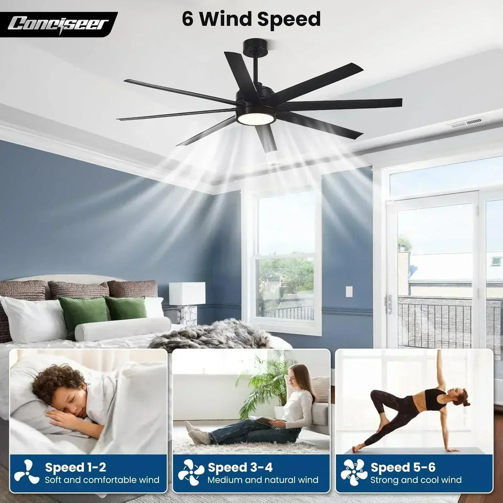 Modern ceiling fan 72 inch bedroom living room library cafe outdoor/industrial