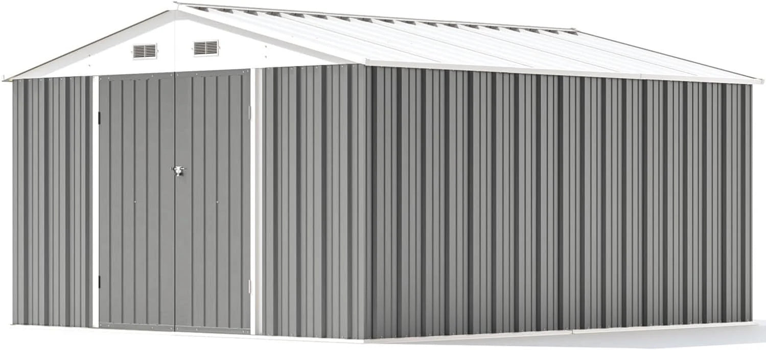 Patiowell 5x3 FT Outdoor Storage Shed Tool Shed with Sloping Roof and Lockable Door Metal Shed