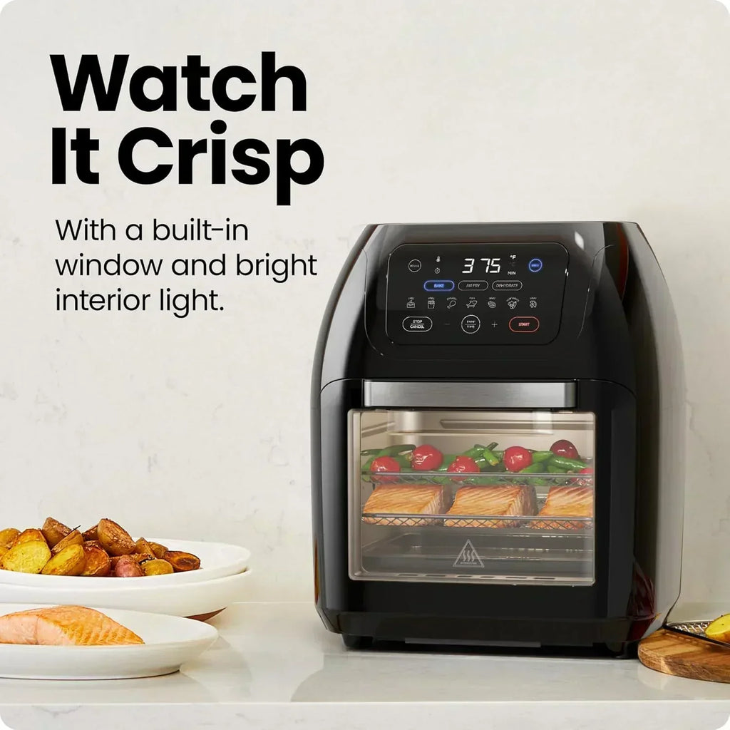 Chefman Compact 6.3-Quart Digital Air Fryer with Rotisserie Dehydrator and Convection Oven