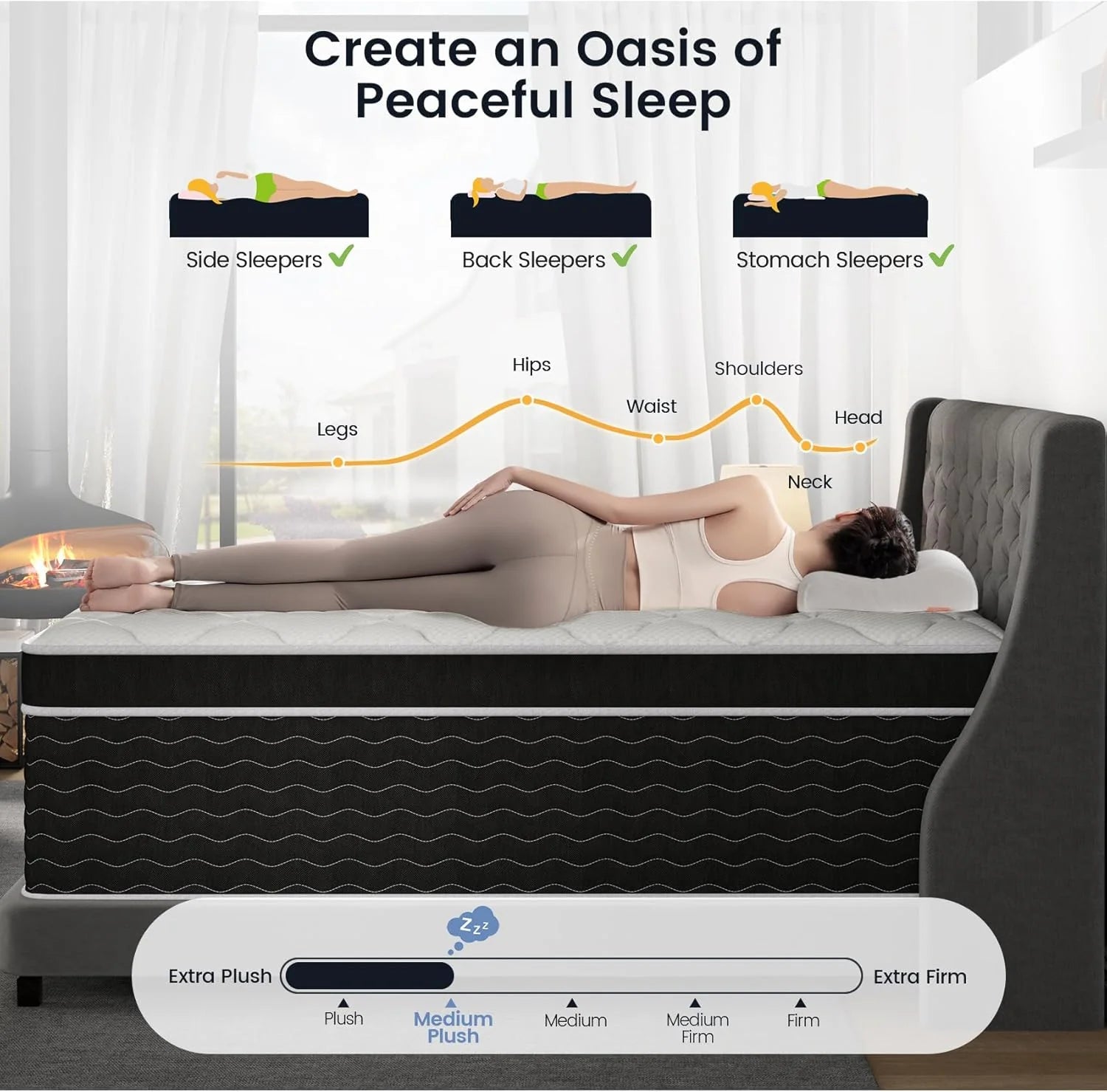 Full Size Mattress, 10 inch Full Bed Mattress in a Box, Medium Plush Hybrid Mattresses with Gel Memory Foam and Pocket Springs, Pressure Relief & Upgraded Support, Cooling and Breathable