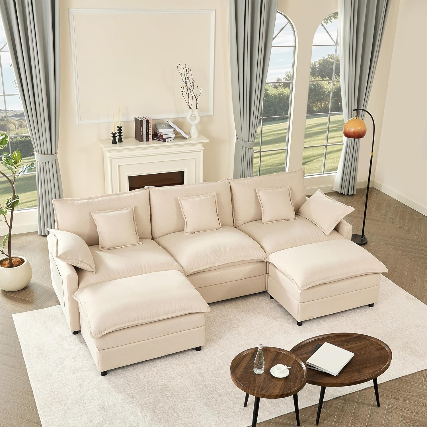 108 U-shaped sofa modular sofa three-seater comfortable cloud sofa