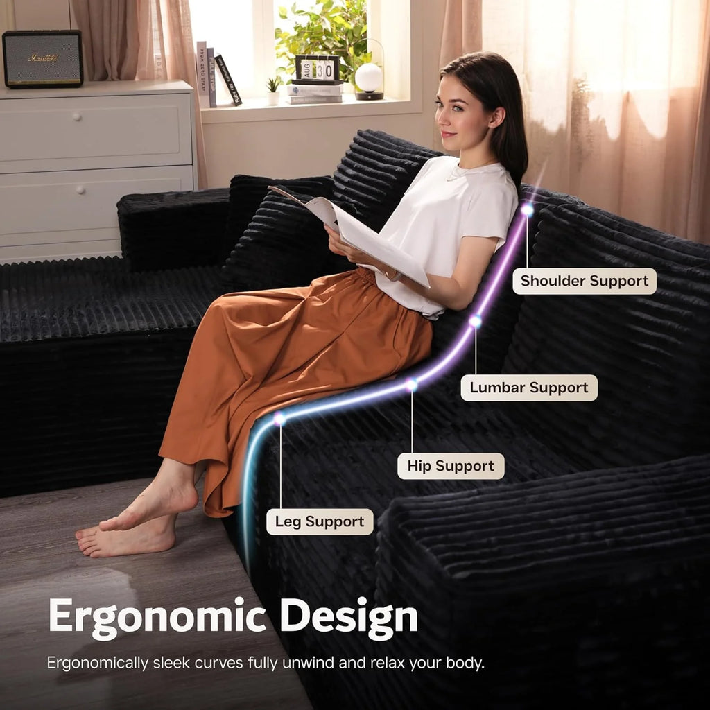 Ovios 104 Cloud Section Sofa L-shaped lounge chair, modern modular sofa