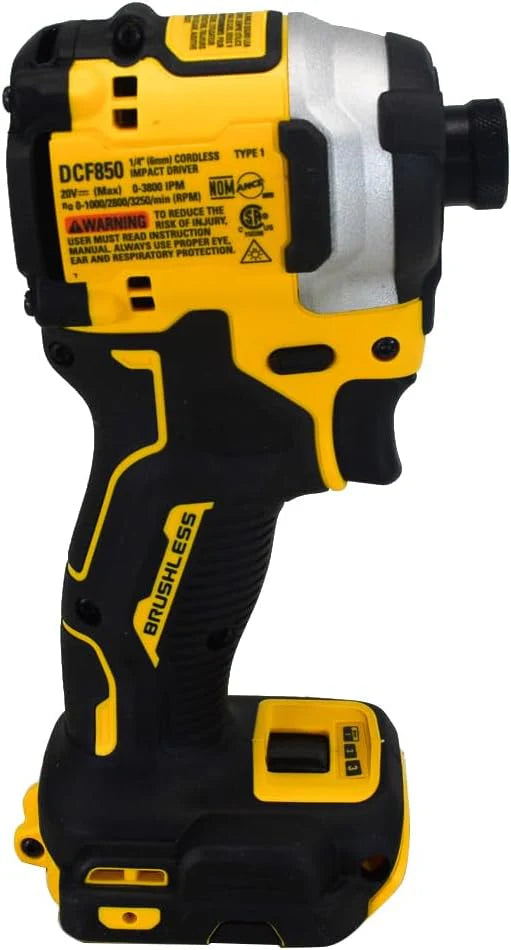 ATOMIC 20V MAX Brushless Cordless Compact 0.25-Inch Impact Driver Tool with Variable 3-Speed Trigger (Black and Yellow)