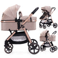 Lortsybab 2-in-1 Baby Stroller Folding Infant Newborn Pram Stroller with Reversible Seat