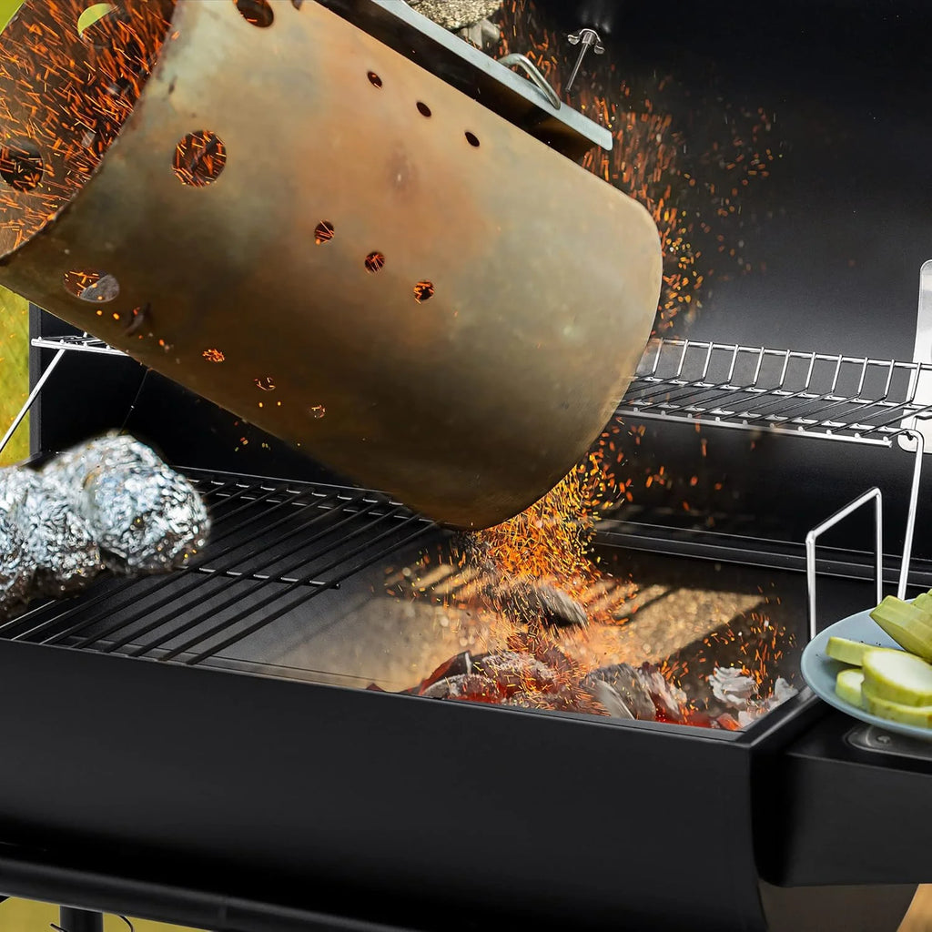 Royal Gourmet CC1830 30 Inch Barrel Charcoal Grill with Warming Rack Outdoor BBQ Grill