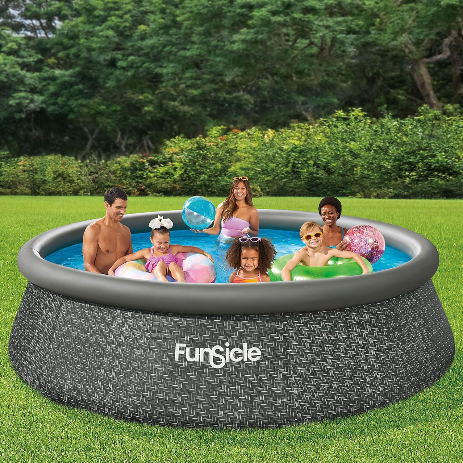 Funsicle 12 Foot by 36 Inch Quickset Round Inflatable Ring Top Outdoor Swimming Pool Set