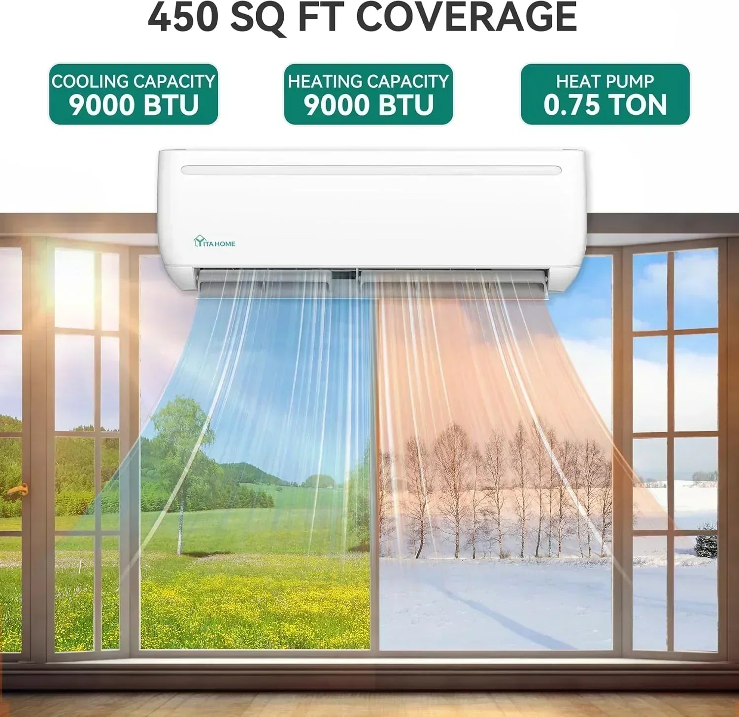 12000 BTU Mini Split Air Conditioner Heat Pump System Wifi Enabled 20 SEER2 115V Inverter Ductless