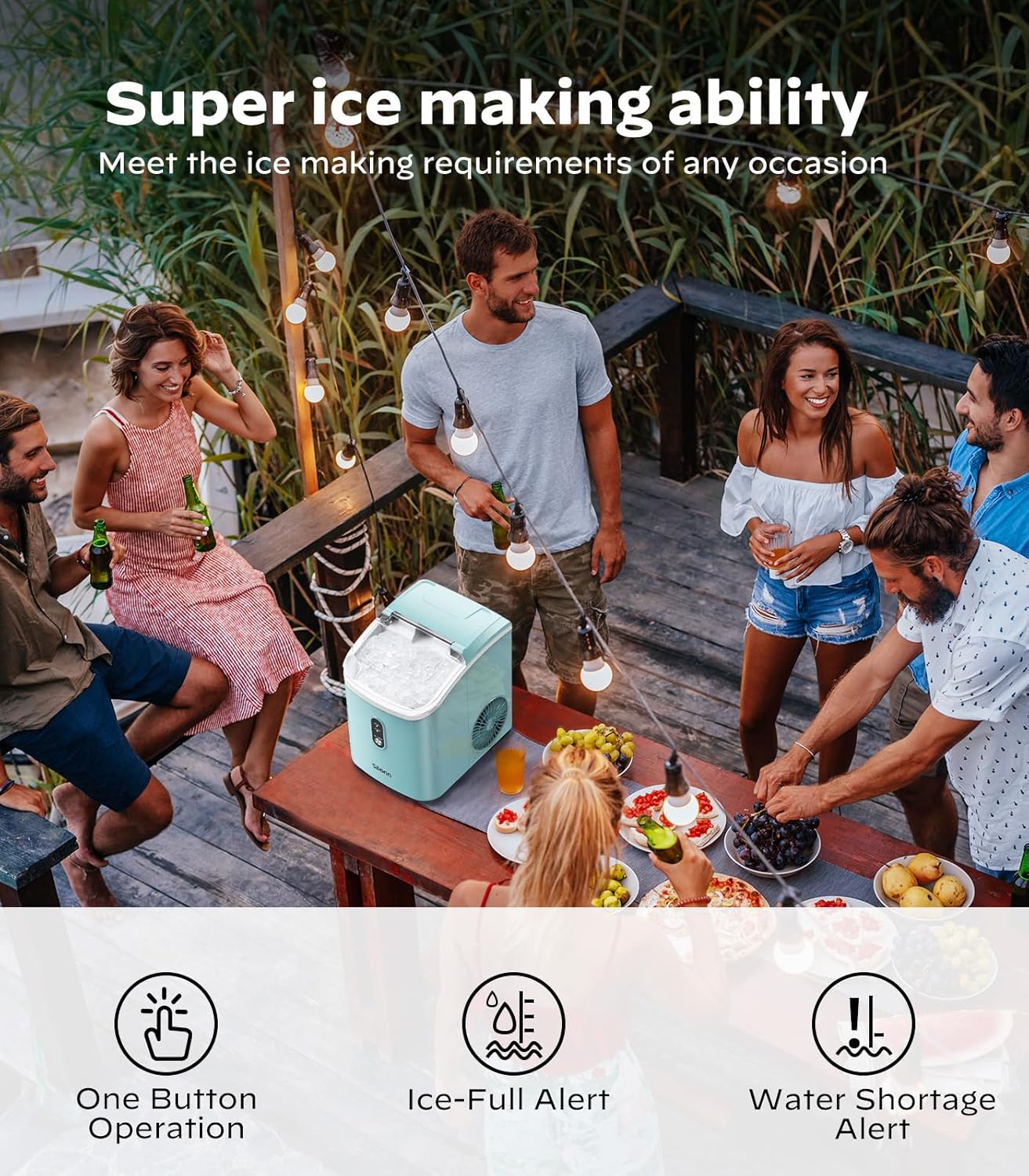 Nugget Ice Maker Countertop, Silonn Chewable Pellet Ice Machine with Self-Cleanin Function, 33lbs/24H Portable Ice Makers for Home Kitchen Officce, Black