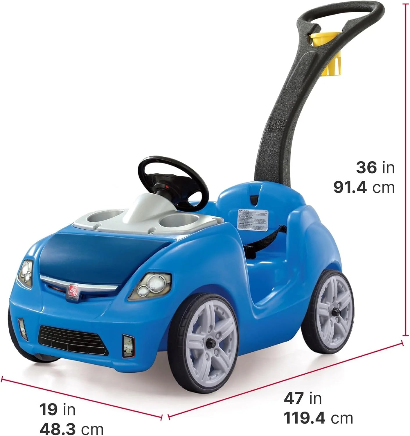 Step2 Whisper Ride II Ride On Push Toy Car Pink Ride On Car Seat Belt Easy Storage Transport