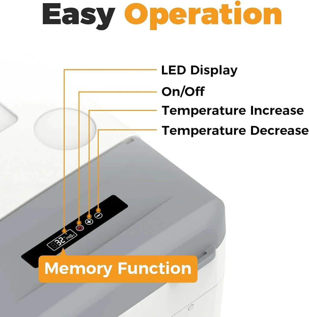 12V Refrigerator 21 Quart Portable Freezer 50 Hours Keep Cool Electric Cooler Car Refrigerator