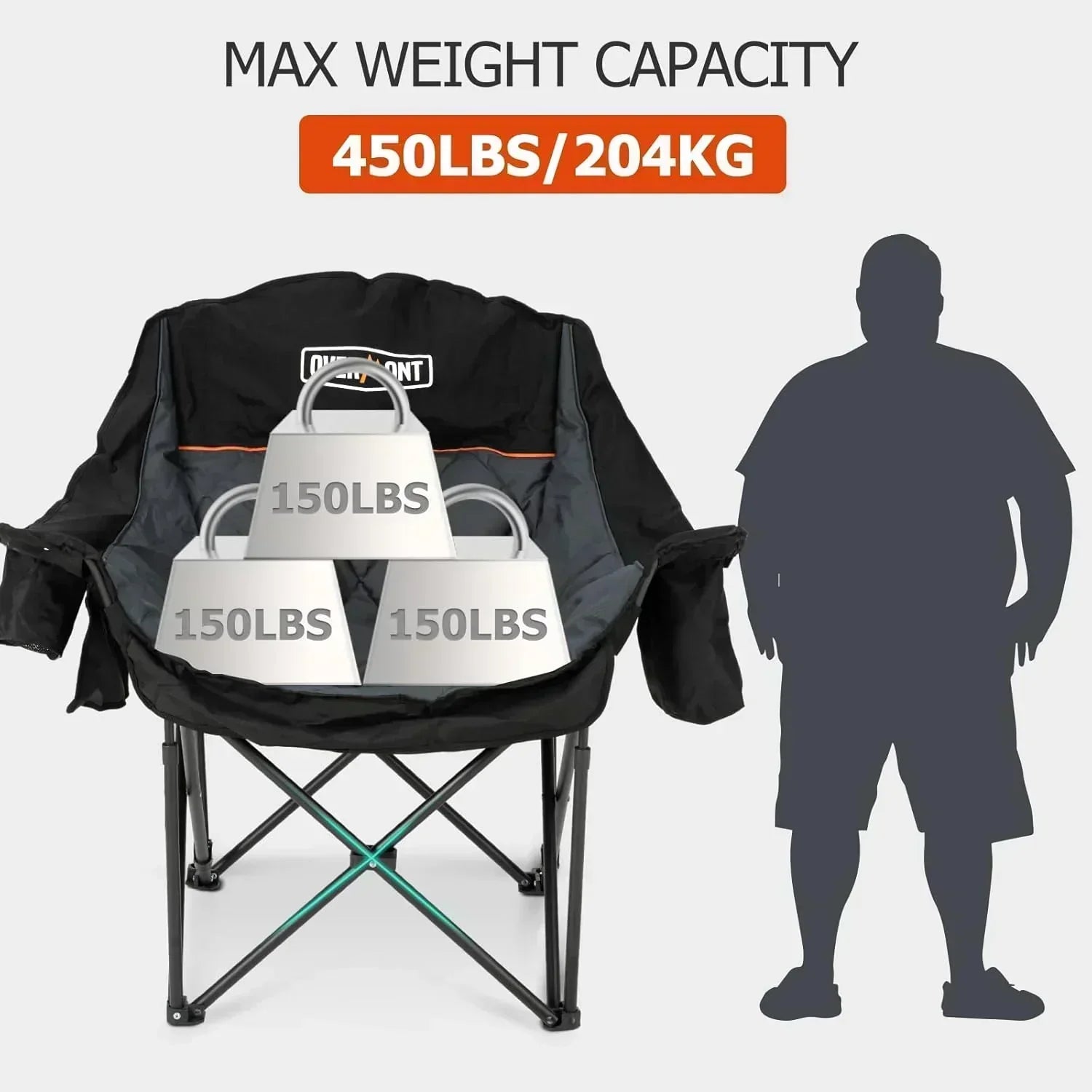 Extra Large Double Camping Chair 2 Person Comfortable Sofa Chair Adult Loveseat Lawn Chair