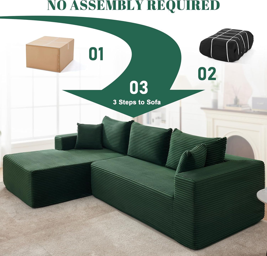 110-inch cloud sofa boneless sofa in the living room modular sofa with deep seats