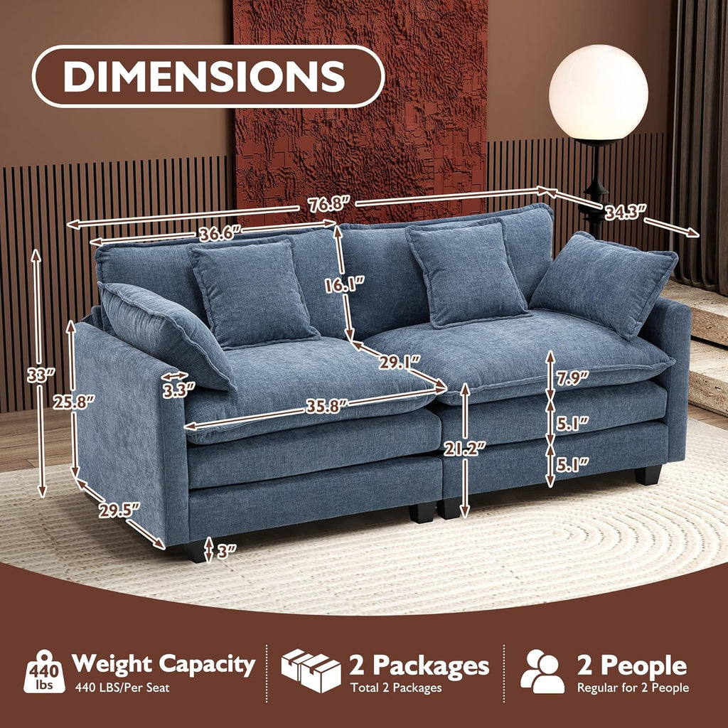 ihanherry 146-inch U-shaped modern sofa modular area cloud sofa