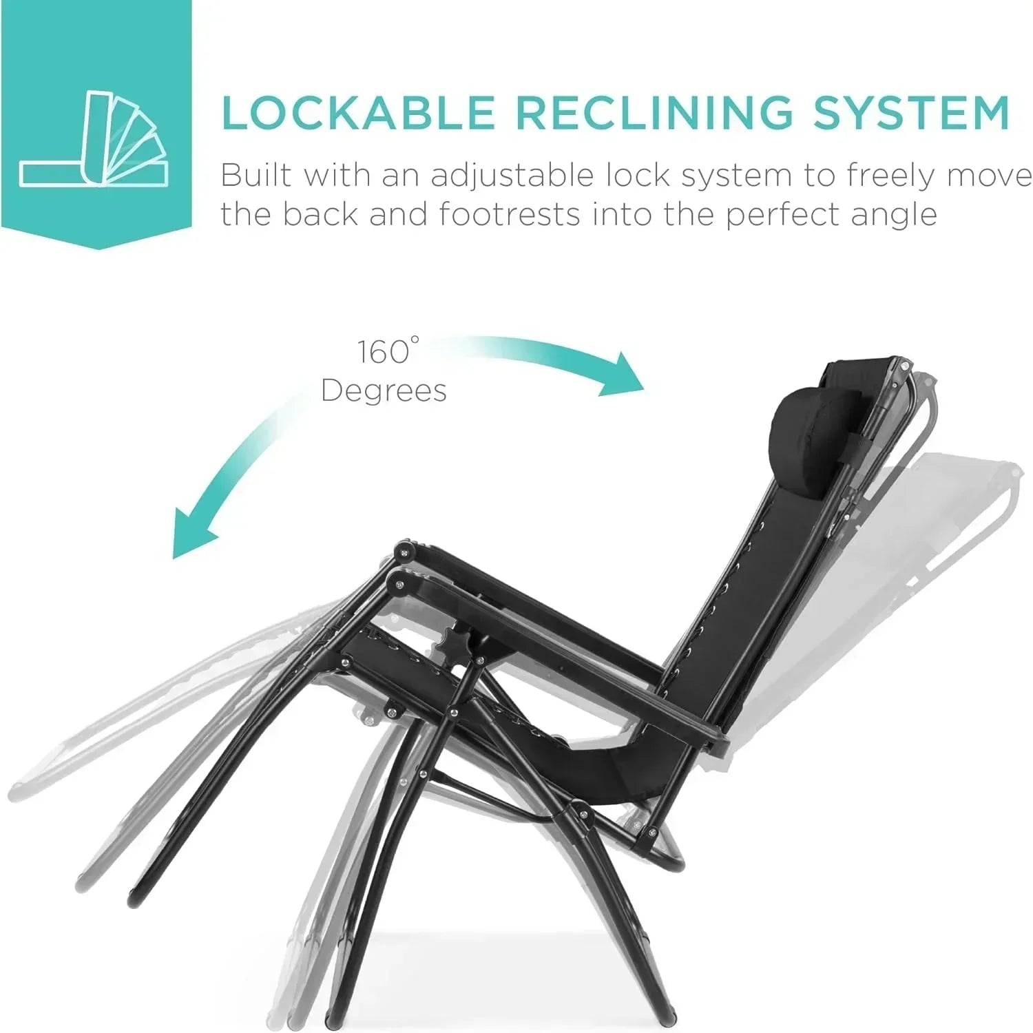 Best Choice Products Folding Zero Gravity Recliner Patio Lounge Chair Adjustable Canopy Shade