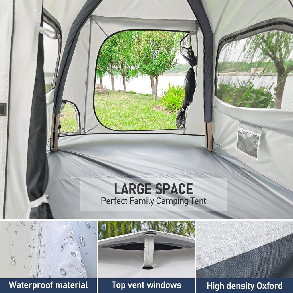 Automatic inflatable camping tent 3-4 people luxury camping adult waterproof inflatable house tent