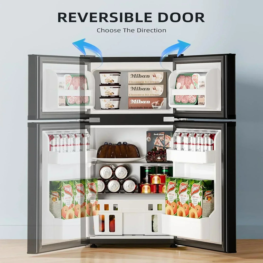 Antarctic Star 3.2 Cu.Ft Mini Refrigerator with Freezer Double Door Fridge Compact Refrigerator
